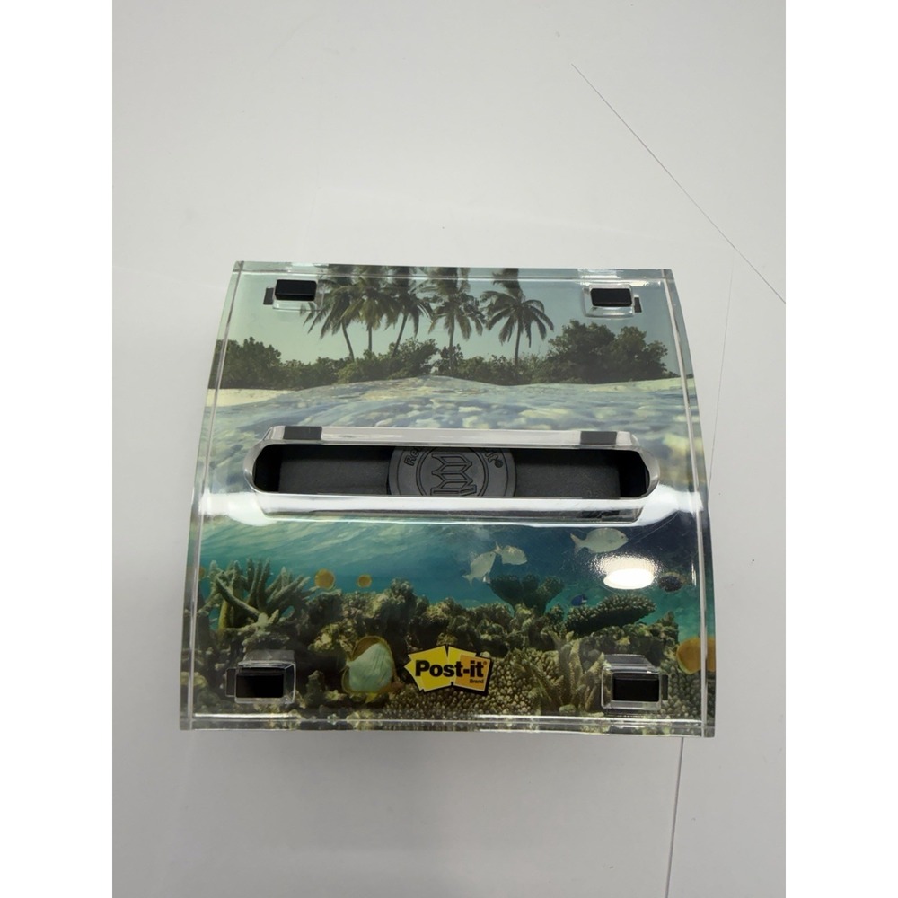 Post-it Pop-Up Note Dispenser Desktop Holder, Tropical Beach Ocean Design Fish